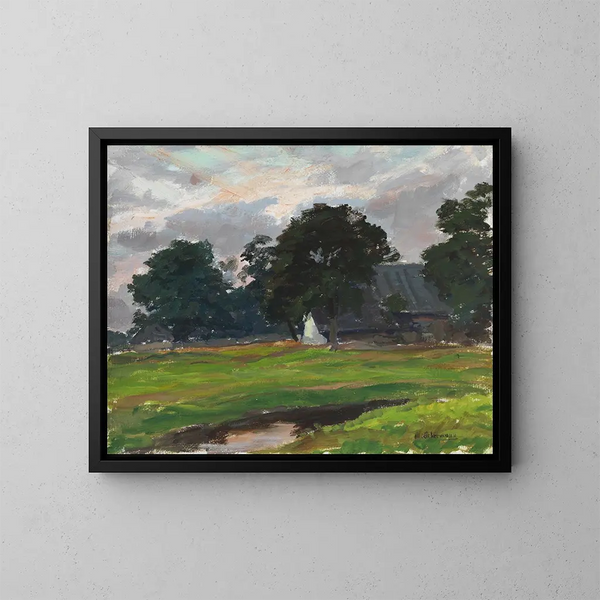Casa di contadini olandese - Max Liebermann — quadro incorniciato alla parete