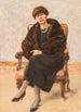 Ritratto di Lola Leder in cappotto di pelliccia seduta - Max Liebermann — vista dell’opera