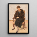 Ritratto di Lola Leder in cappotto di pelliccia seduta - Max Liebermann — quadro incorniciato alla parete