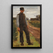 Paysan in piedi su un sentiero - Max Liebermann — quadro incorniciato alla parete
