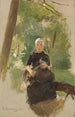 Jeune mère sous les arbres - Max Liebermann — vista dell’opera