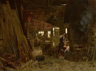 Max Liebermann - Zimmermannswerkstatt  Die Familie des Holzhackers.webp