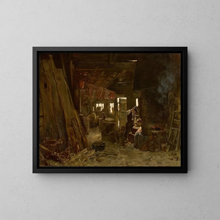 Max Liebermann - Zimmermannswerkstatt  Die Familie des Holzhackers.webp
