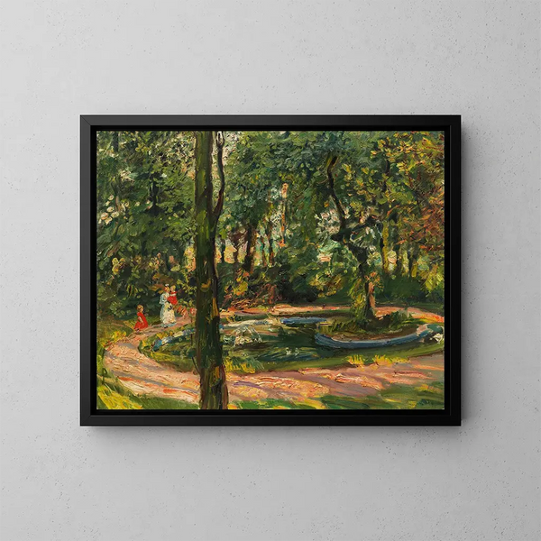 Bambini sul bordo dello stagno nel giardino di Godramstein - Max Slevogt — quadro incorniciato alla parete