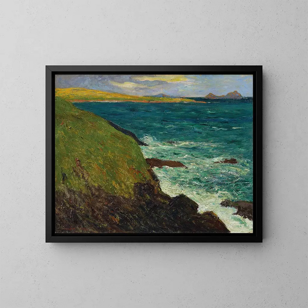 Bordi della costa di Saint-Jean-du-Doigt, Bretagna - Maxime Maufra — quadro incorniciato alla parete