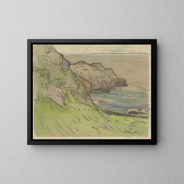 Costa rocciosa in Bretagna - Maxime Maufra — quadro incorniciato alla parete