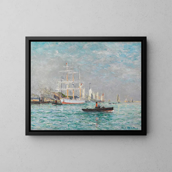 Entrée di un tre-mastelli a Le Havre - Maxime Maufra — quadro incorniciato alla parete