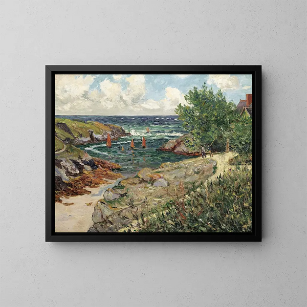Il porto di Goulphar, Belle-Île-en-Mer - Maxime Maufra — quadro incorniciato alla parete
