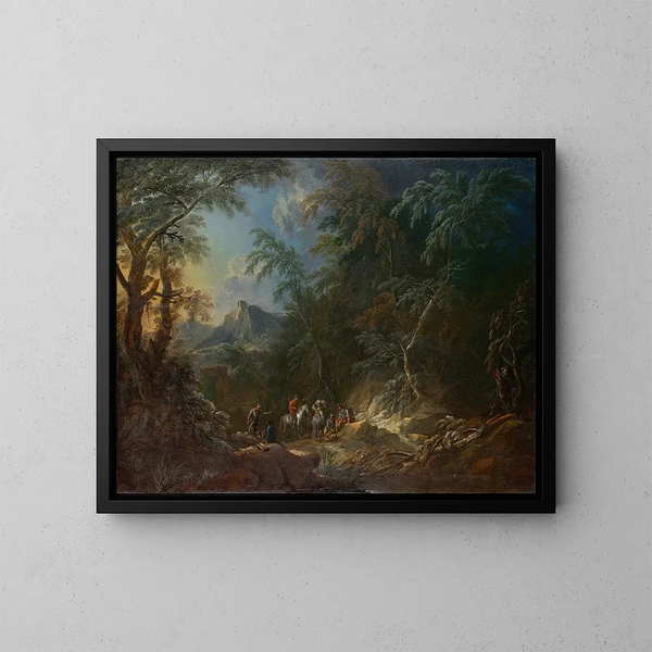 Paesaggio boschivo al crepuscolo - Maximilian Joseph Schinnagl — quadro incorniciato alla parete
