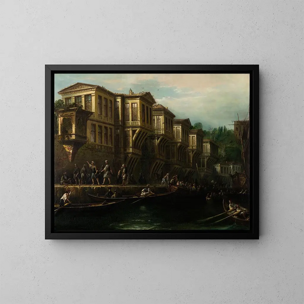 Mansion al bordo dell'acqua di Said Paa - Megerdich Jivanian — quadro incorniciato alla parete