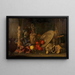 Composition con pezzi d'argento, tappeto orientale, vaso in porfido, conchiglia, bigarade e cedro - Meiffren Comte — quadro incorniciato alla parete