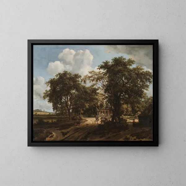 Un cottage dans les bois - Meindert Hobbema — quadro incorniciato alla parete