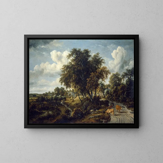 Meindert Hobbema - A Wooded Landscape the Path on the Dyke.webp