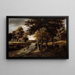 Paesaggio boscoso con personaggi su un sentiero - Meindert Hobbema — quadro incorniciato alla parete