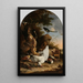 Un sac de chasseur près d'une souche avec une pie connue sous le nom de La Pie contemplative - Melchior d'Hondecoeter — quadro incorniciato alla parete