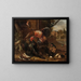 Un gallo e un tacchino che si combattono - Melchior d'Hondecoeter — quadro incorniciato alla parete