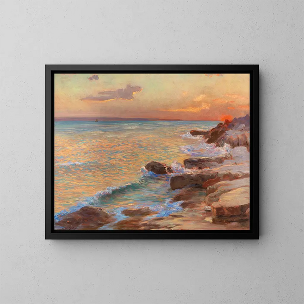 Tramonto a Spalato - Menci Clement Crnčić — quadro incorniciato alla parete