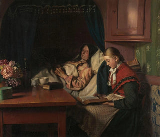 Accanto al letto della nonna - Michael Ancher — vista dell’opera