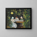 Insieme nel giardino una sera d'estate sotto la lampada - Michael Ancher — quadro incorniciato alla parete