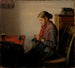 Fille de Skagen Maren Sofie tricotant - Michael Ancher — vista dell’opera