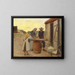 Famiglia di pescatori impegnata - Michael Ancher — quadro incorniciato alla parete