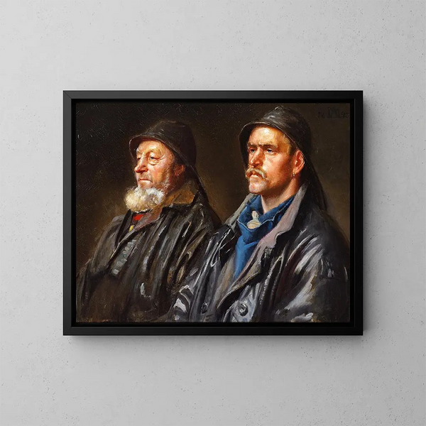 A dei pescatori - Michael Ancher — quadro incorniciato alla parete