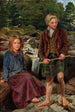 Due bambini delle Highlands vicino a un ruscello scozzese - Michael Frederick Halliday — vista dell’opera
