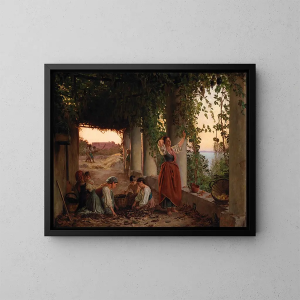 Una pergola di viti a Capri - Michael George Brennan — quadro incorniciato alla parete