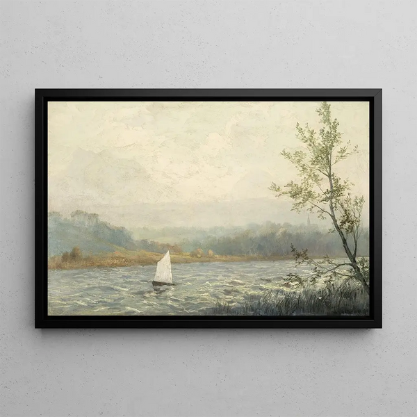 Parte di vela tempestosa sul Simssee - Michael Licklederer — quadro incorniciato alla parete