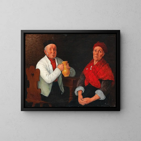Coppia seduta - Michael Neder — quadro incorniciato alla parete