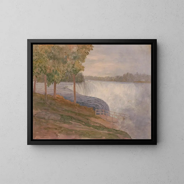 Prima vista delle cascate del Niagara prima di scendere le scale del traghetto, mercoledì 22 luglio 1846 - Michael Seymour — quadro incorniciato alla parete