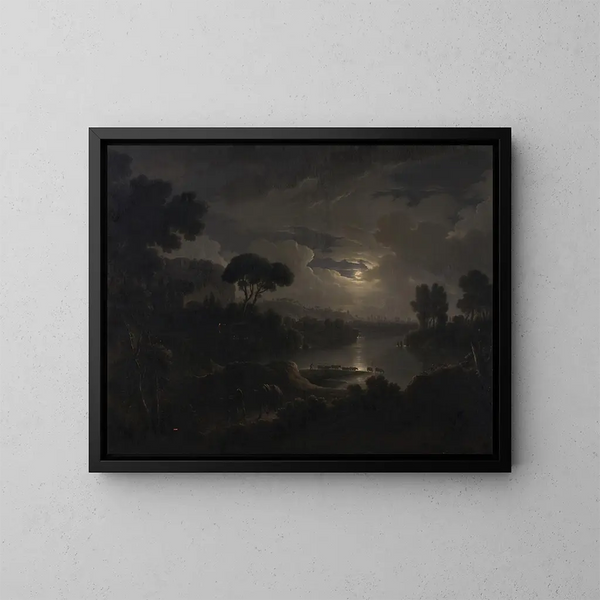 Paesaggio ideale italiano al crepuscolo - Michael Wutky — quadro incorniciato alla parete