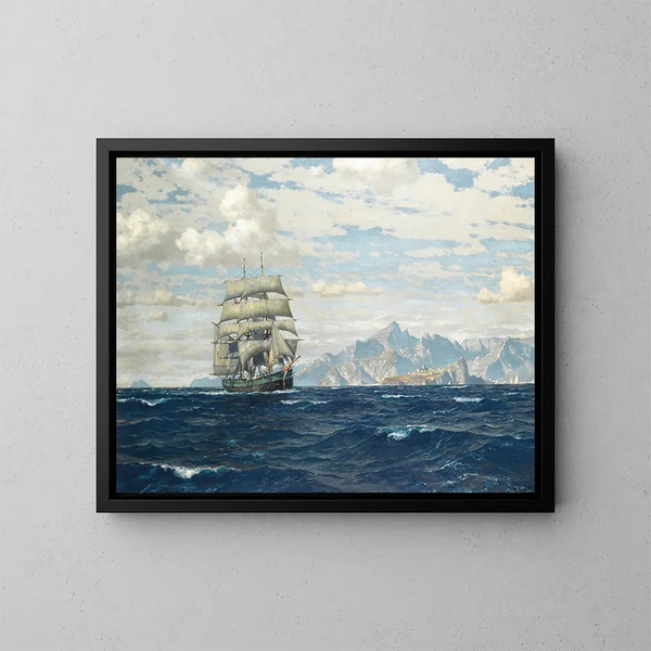 Nave in mare al largo di Creta - Michael Zeno Diemer — quadro incorniciato alla parete