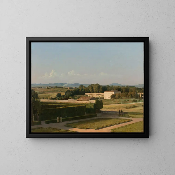Vista dei giardini della Villa Médicis - Michel Martin Drolling — quadro incorniciato alla parete