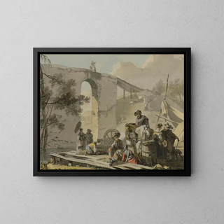 Michel Duplessis - Soldiers And Their Women In An Encampment.webp