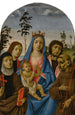 Vierge à l'Enfant avec les saints Claire, Jean l'Évangéliste, Jean-Baptiste et François - Michelangelo di Pietro Membrini — vista dell’opera