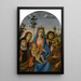 Vierge à l'Enfant avec les saints Claire, Jean l'Évangéliste, Jean-Baptiste et François - Michelangelo di Pietro Membrini — quadro incorniciato alla parete