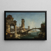 Paesaggio con rovine e un ponte - Michele Marieschi — quadro incorniciato alla parete