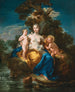 Latone e i suoi figli Apollo e Diana in un paesaggio al chiaro di luna - Michele Rocca — vista dell’opera