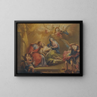 La Mort de saint Joseph - Miguel Parra Abril — quadro incorniciato alla parete