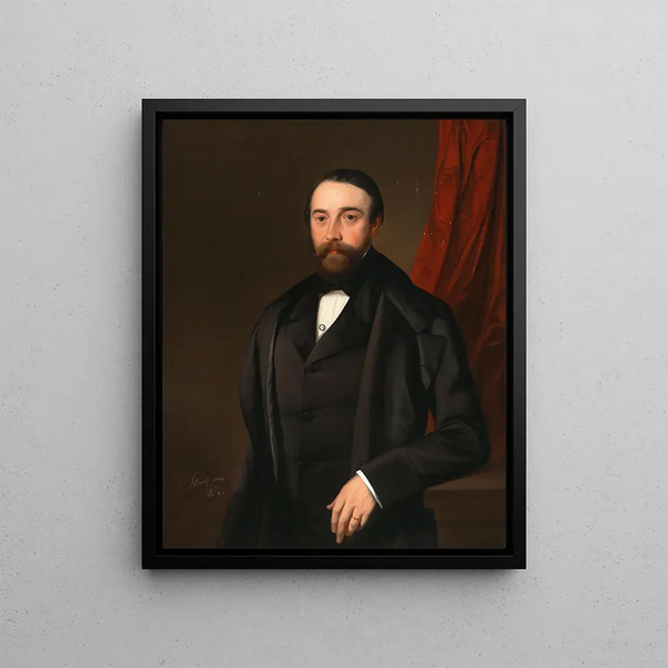 Mihael Stroj - Portrait of a Gentleman before a Red Curtain.webp