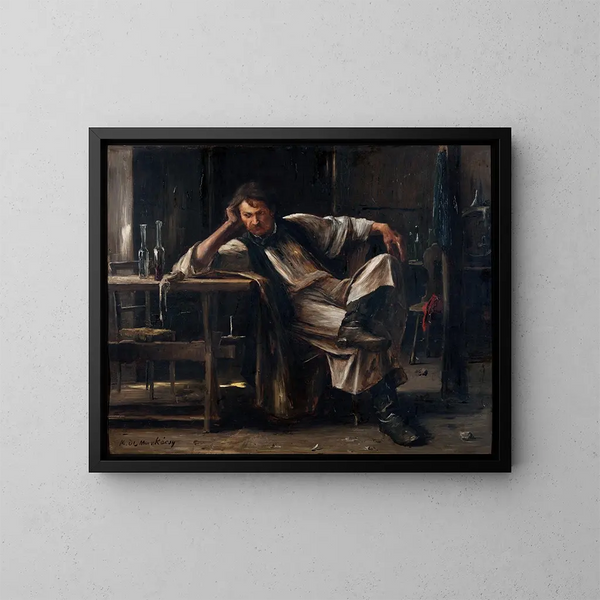 Disprezzo di sé - Mihály Munkácsy — quadro incorniciato alla parete