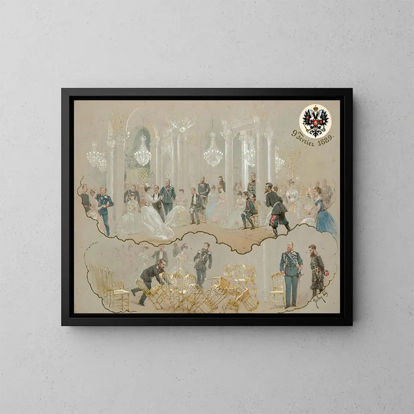 Alexandre III al ballo del Palazzo d'Inverno - Mihály Zichy — quadro incorniciato alla parete