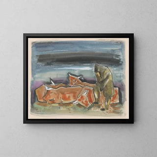 Serata nel prato - Mikuláš Galanda — quadro incorniciato alla parete