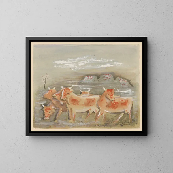 Animali agitati - Mikuláš Galanda — quadro incorniciato alla parete