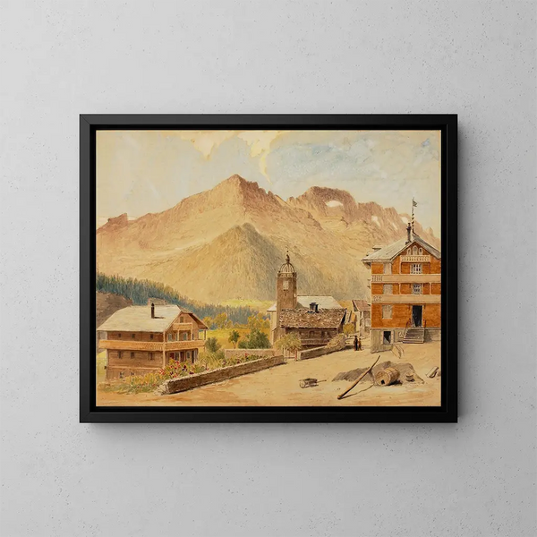 Champery e il monte Bounaveau, Svizzera - Miner Kilbourne Kellogg — quadro incorniciato alla parete