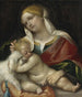 La Vierge à l'Enfant avec un chien - Moretto da Brescia — vista dell’opera