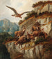Camoscio e aquila su una scogliera ripida - Moritz Müller — vista dell’opera