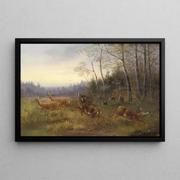 Caccia al cervo - Moritz Müller — quadro incorniciato alla parete