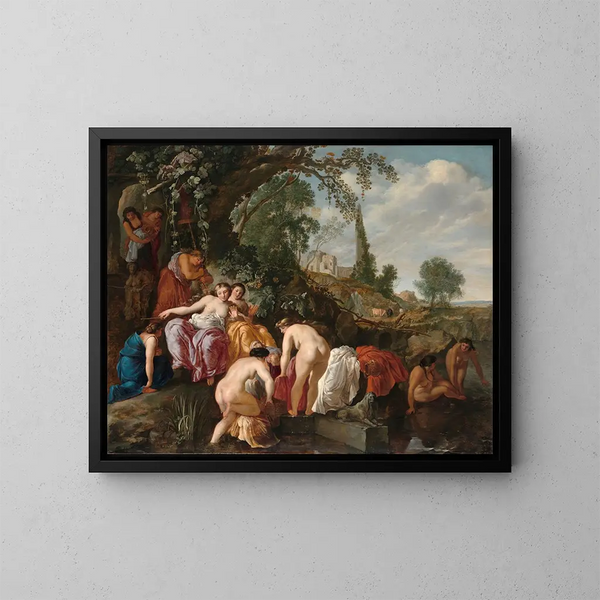 La scoperta di Mosè - Moyses van Uyttenbroeck — quadro incorniciato alla parete